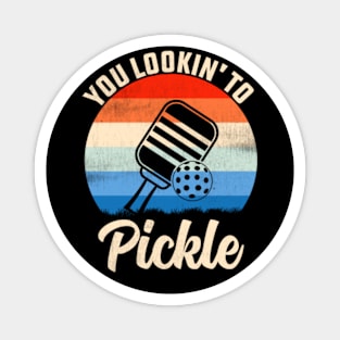 You Lookin' To Pickle Pickleball Retro 80s Magnet